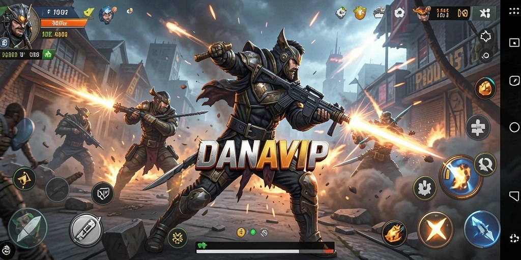 Tampilan gameplay seru dan penuh aksi di DANAVIP.