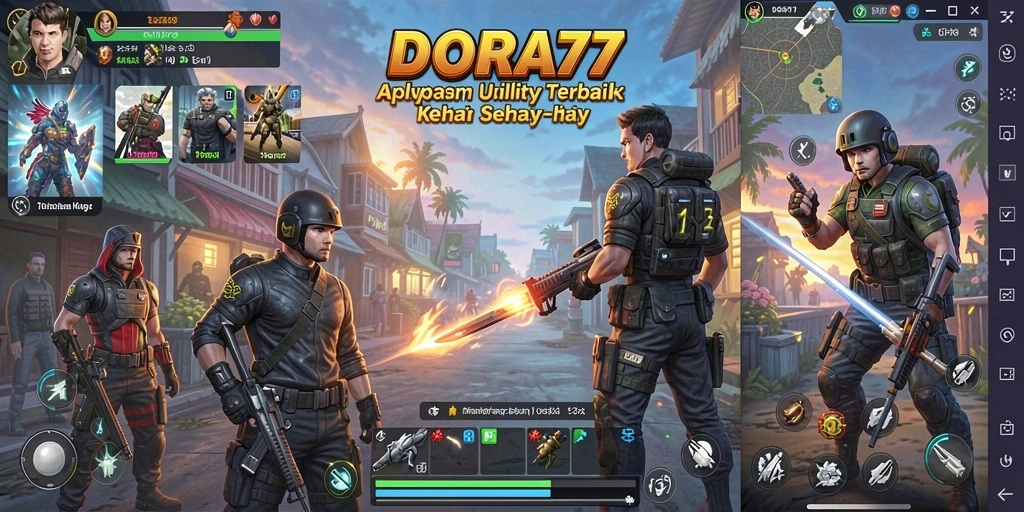 Screenshot utama DORA77 menunjukkan antarmuka pengguna yang bersih dan fitur yang mudah diakses.