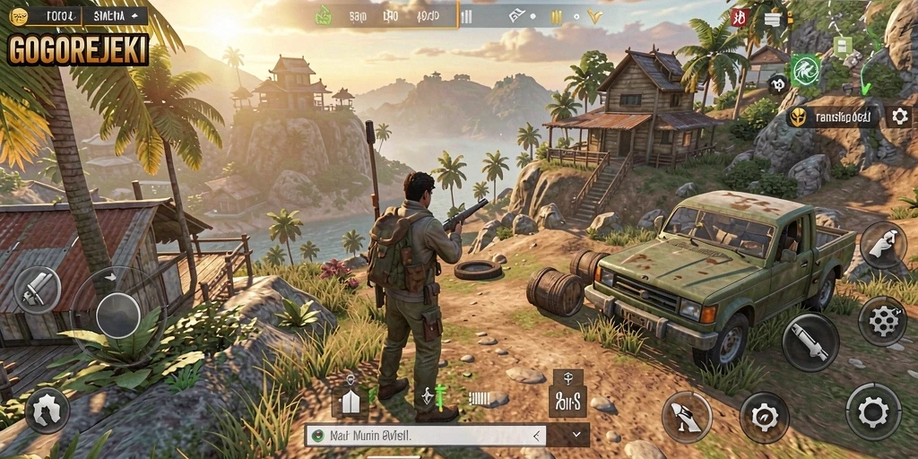 Gameplay GOGOREJEKI menampilkan petualangan epik di dunia terbuka.