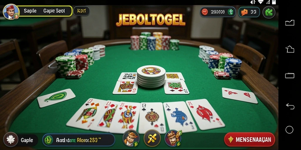 Gameplay seru dalam JEBOLTOGEL yang menampilkan suasana permainan Gaple.