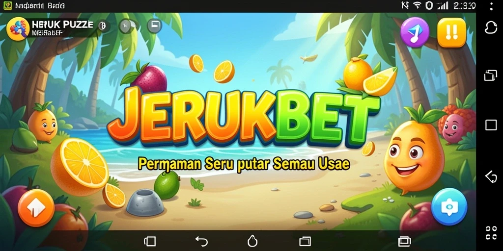 Tampilan menarik dari gameplay JERUKBET dengan berbagai level Puzzle.