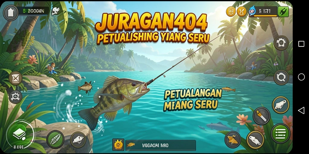 Tampilan gameplay memancing yang menarik di JURAGAN404.
