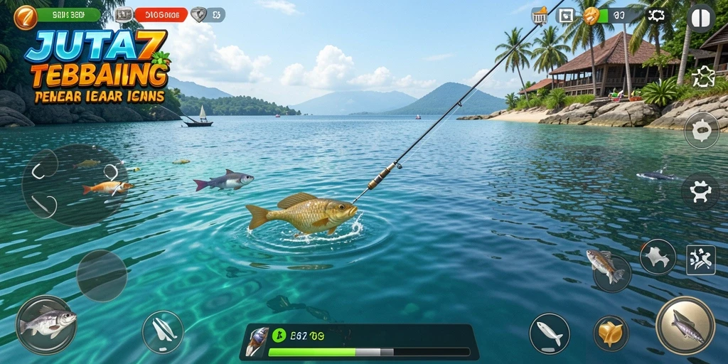 Tangkapan ikan besar dalam gameplay JUTA7 yang menegangkan.