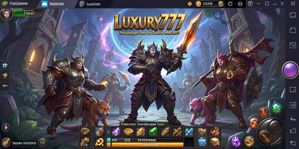 Tangkapan layar gameplay LUXURY777 yang menampilkan pertarungan epik.