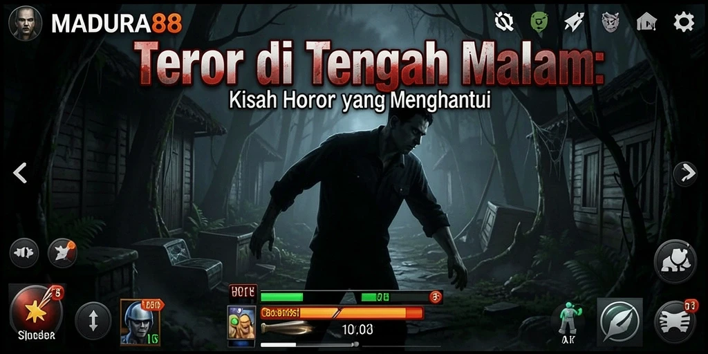 Gameplay menegangkan MADURA88 dengan suasana horor yang mencekam.