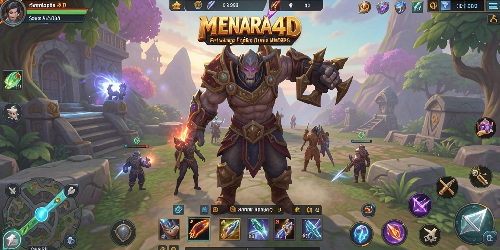 Tampilan gameplay epik dalam MENARA4D dengan petualangan seru.