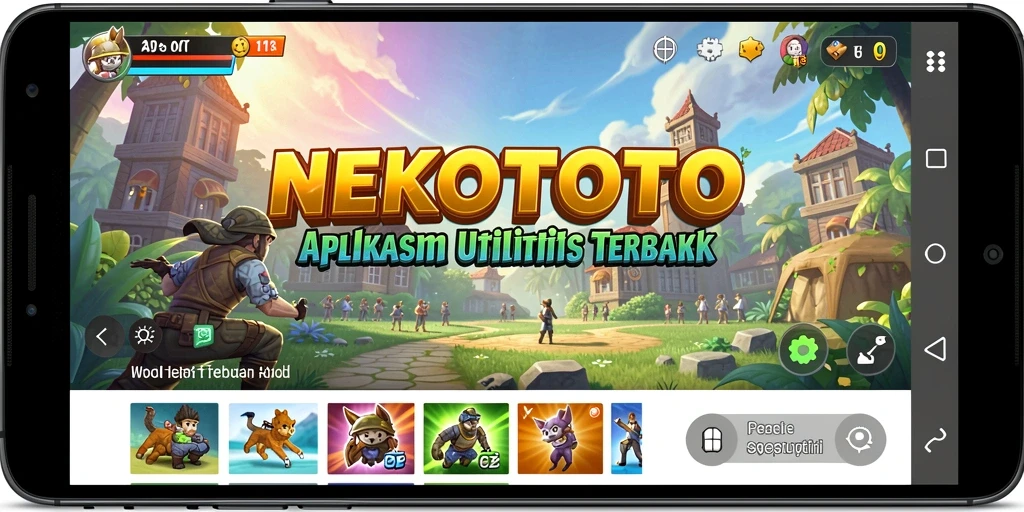 Tampilan utama NEKOTOTO dengan fitur-fitur yang mendukung kinerja perangkat.