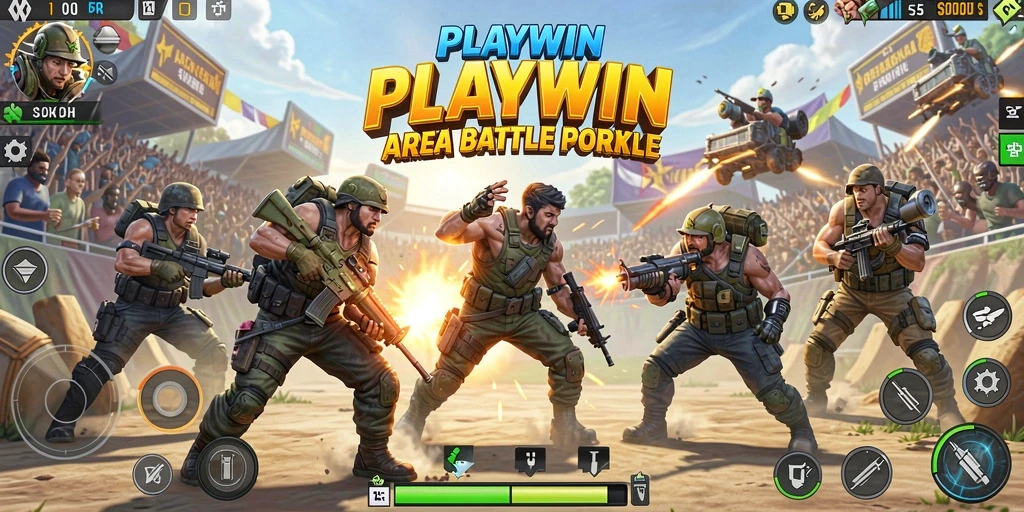 Gameplay Battle Royale yang mendebarkan dan penuh aksi di PLAYWIN.