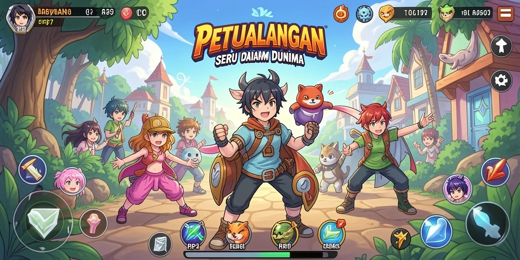 Screenshot PP7 menampilkan karakter anime dalam aksi pertarungan yang seru.