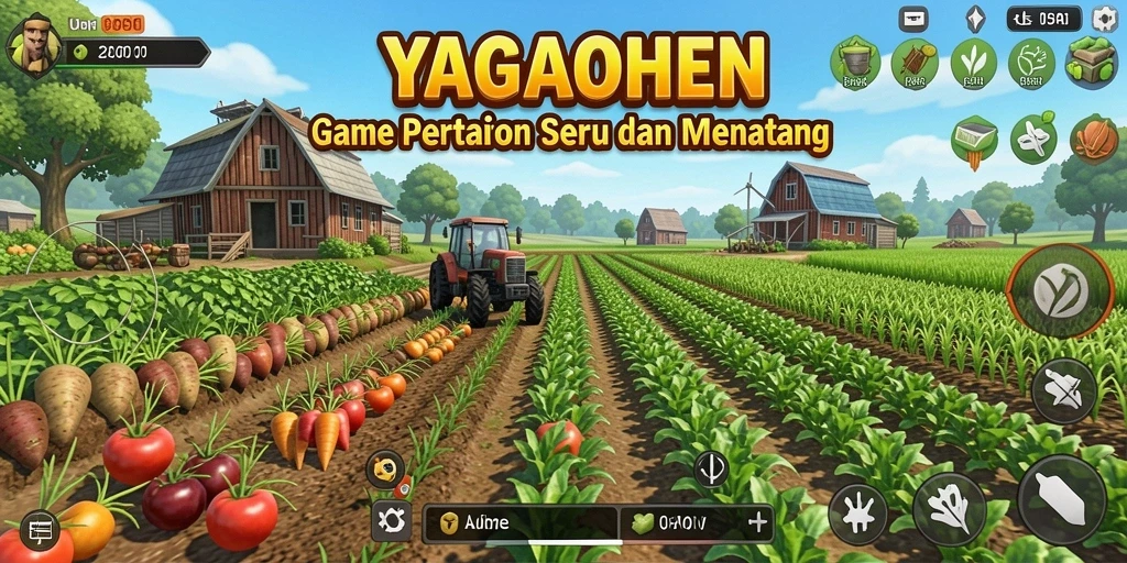 Screenshot YAGAOHEN menampilkan aksi bertani yang seru dan menyenangkan.